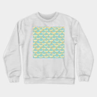 Watercolor painting of yellow bananas on light blue background Crewneck Sweatshirt